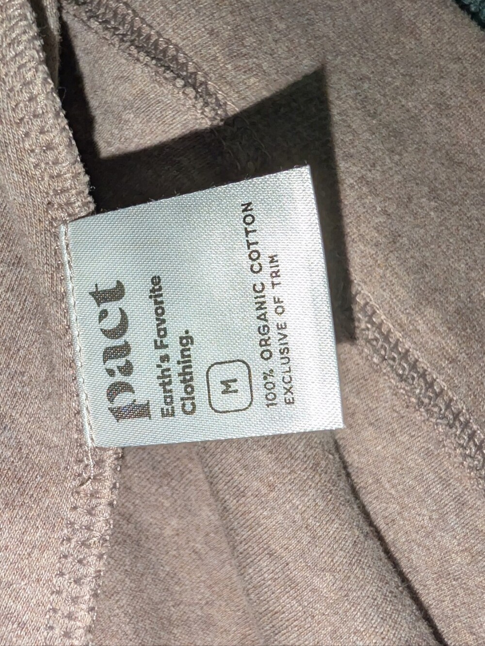 Pact Women's Size Medium Deep Taupe Heather Airplane Dolman Top - Picture 5 of 6